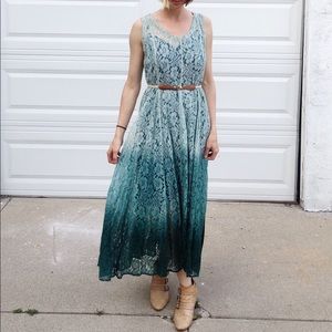 Vintage Sheer Ombré Lace Dress